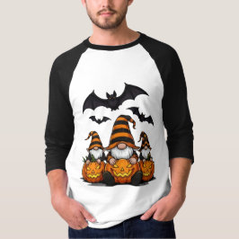 Halloween-Gnom 3/4-Ärmel Raglan T-Shirt