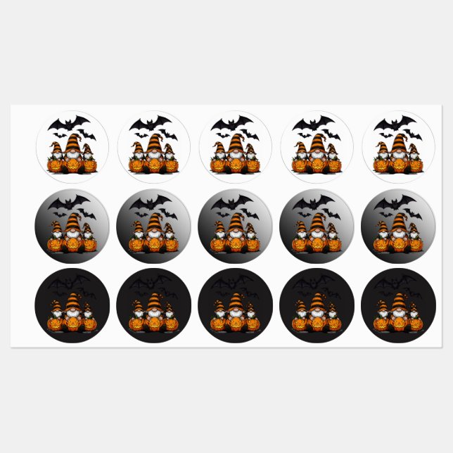 Halloween-Gnom-Etiketten Etiketten (Blatt)