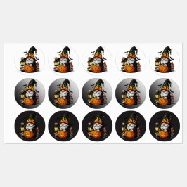 Halloween-Gnom-Etiketten Etiketten