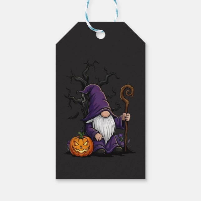 Halloween-Gnom-Geschenk-Anhänger Geschenkanhänger (Vorderseite)