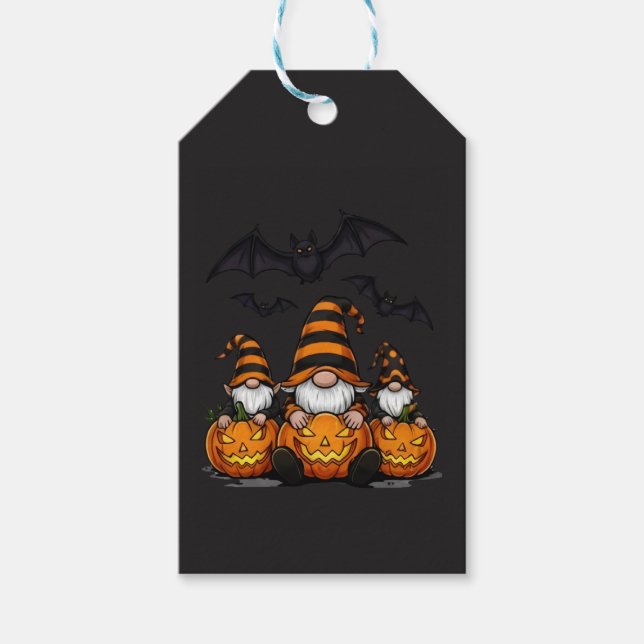 Halloween-Gnom-Geschenkanhänger Geschenkanhänger (Vorderseite)