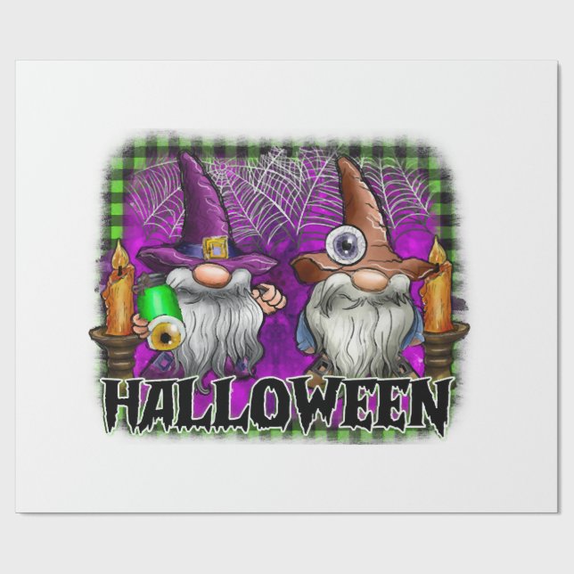 Halloween-Gnom Geschenkpapier (Flach)