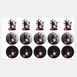 Halloween-Gnom-Labels Etiketten