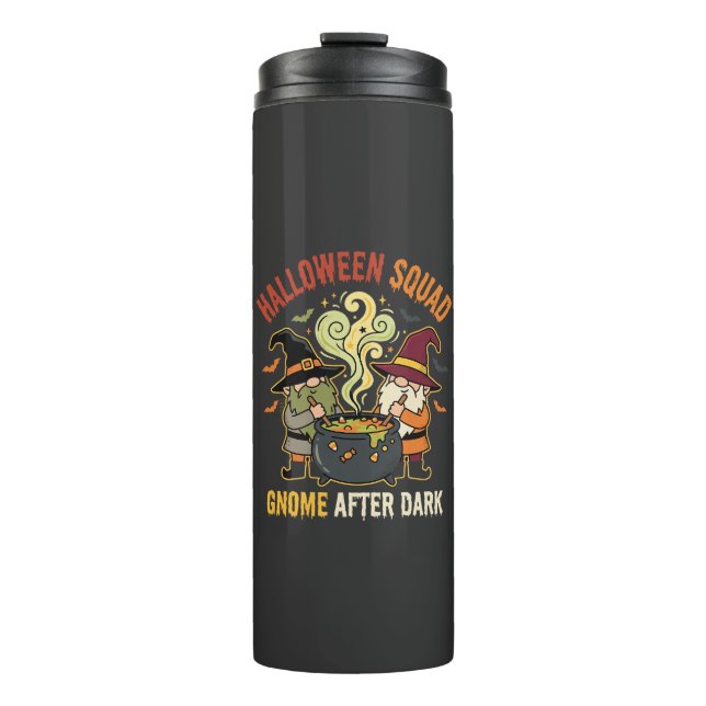 Halloween-Gnom-Mitternachtsstreich Thermosbecher (Vorderseite)