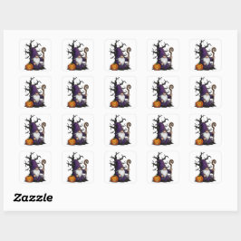 Halloween-Gnom-Sticker Quadratischer Aufkleber