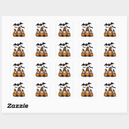 Halloween-Gnom-Sticker Quadratischer Aufkleber