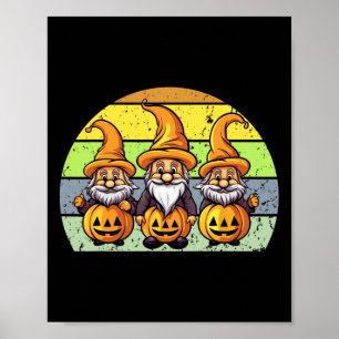 Halloween Gnomas Niedlicher Herbstkürbis Poster