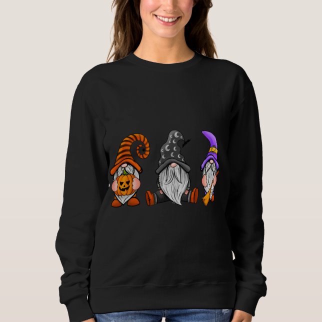 Halloween Gnomas Niedlicher Herbstkürbis Sweatshirt (Vorderseite)