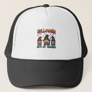 Halloween-Gnome Drei Gnome Hexenhut Kürbis_1 Truckerkappe