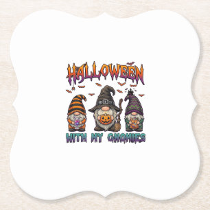 Halloween-Gnome Drei Gnome Hexenhut Kürbis_1 Untersetzer