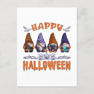 Halloween-Gnome Feiertagspostkarte