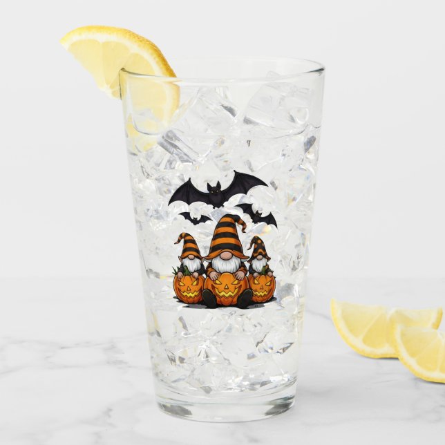 Halloween Gnome Glass Cup Glas (Vorderseite Ice)