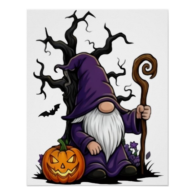 Halloween Gnome Glossy Poster (Vorderseite)