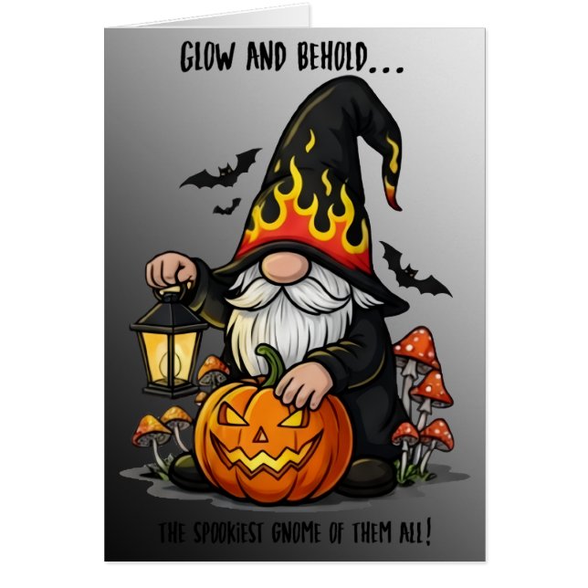 Halloween Gnome Greeting Card (Vorne)