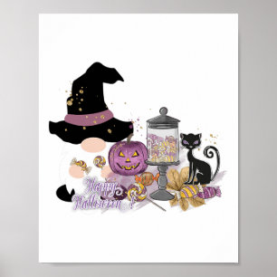 Halloween Gnome Herbst Erntedank Halloween Poster