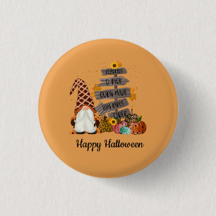 Halloween-Gnome, Herbst, Kürbisse, Halloween-Party Button