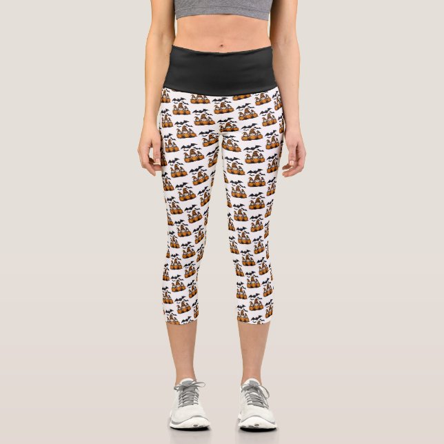 Halloween-Gnome-Hosen mit hoher Taille Capris (Vorderseite)