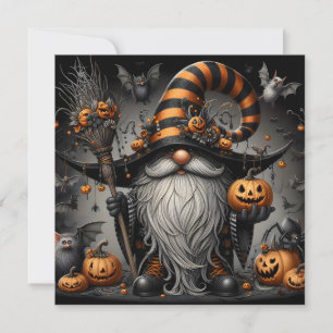 Halloween-Gnome-Karte Feiertagskarte