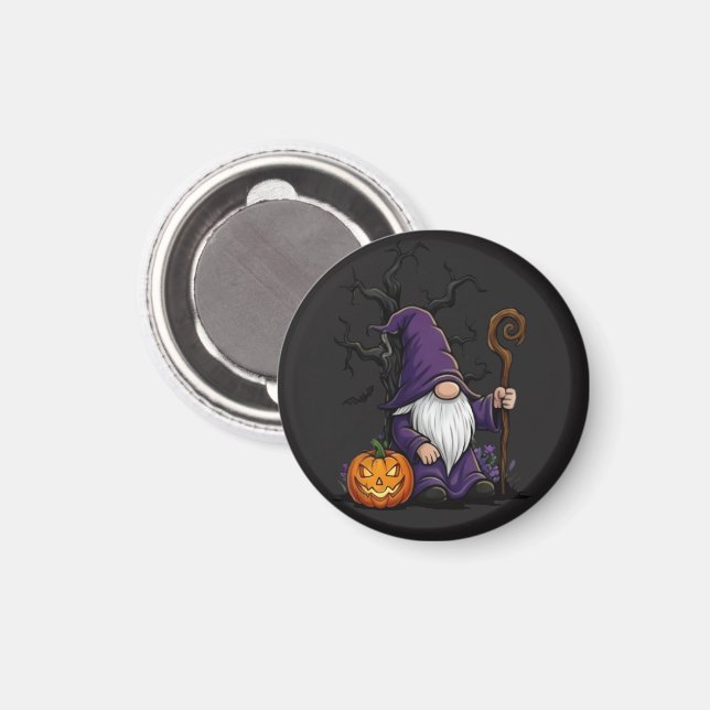 Halloween-Gnome-Magnet Magnet (Vorderseite/Rückseite)