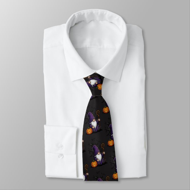 Halloween Gnome Neck Tie Krawatte (Gebunden)