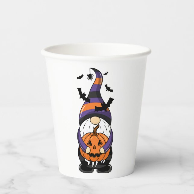 Halloween Gnome Pappbecher (Vorderseite)