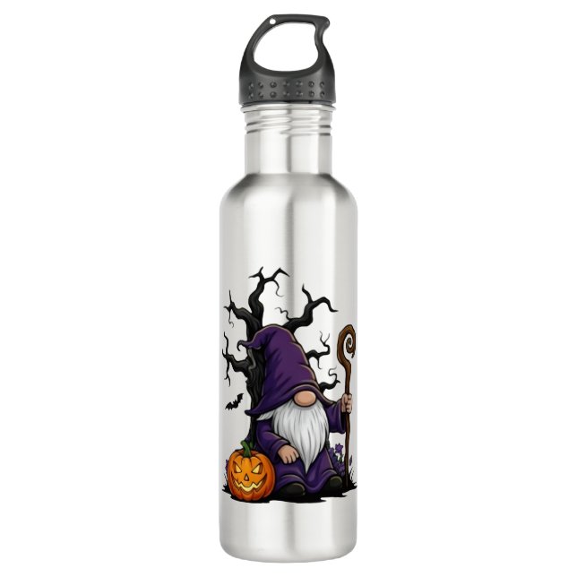 Halloween Gnome Water Bottle Edelstahlflasche (Vorderseite)