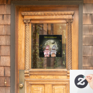 Halloween Gnomes Full Moon Family Fensteraufkleber