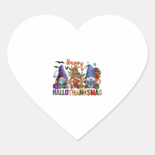 Halloween Gnomes Happy Hallothanksmas Erntedank Herz-Aufkleber