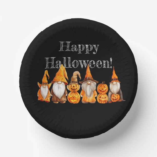 Halloween Gnomes Pappteller (Vorderseite)