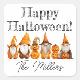 Halloween Gnomes Quadratischer Aufkleber