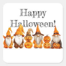 Halloween Gnomes Quadratischer Aufkleber