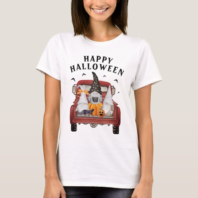 Halloween Gnomes Vintag Truck T - Shirt (Vorderseite)