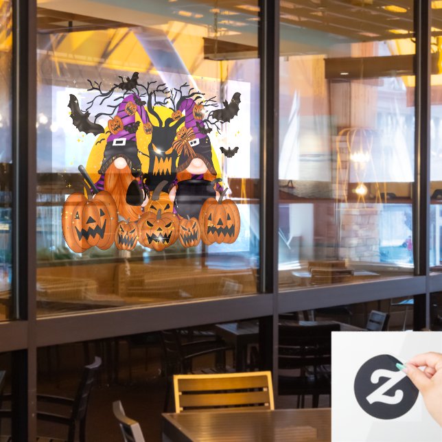Halloween Gnomes Window Fensteraufkleber (Restaurantfenster)