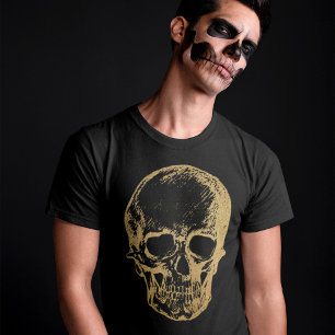 Halloween Gold Skull   T-shirt   Hommes