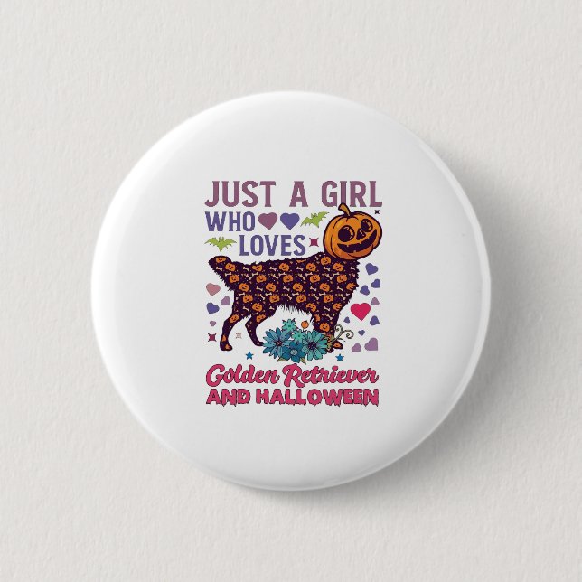 Halloween Golden Retriever_1 Button (Vorderseite)