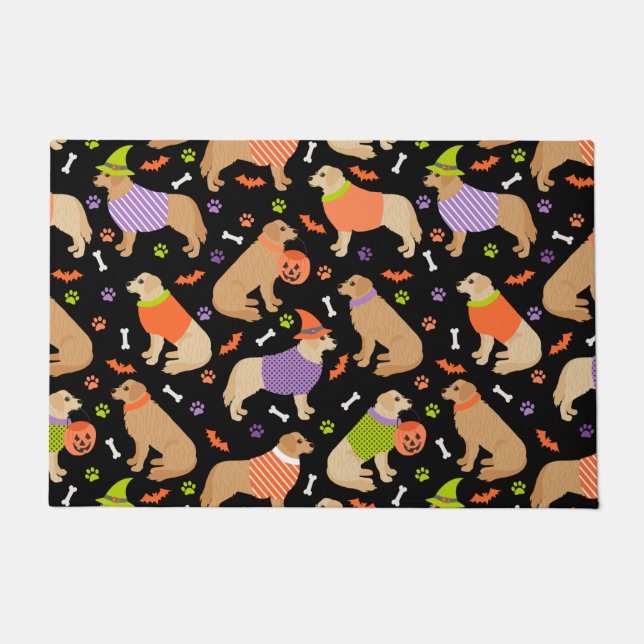 Halloween Golden Retriever Doormat Fußmatte (Vorderseite)