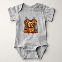 Halloween Golden Retriever Hunde Kürbislaterne Baby Strampler