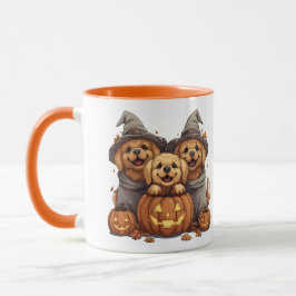 Halloween Golden Retriever Hunde Kürbislaterne Tasse