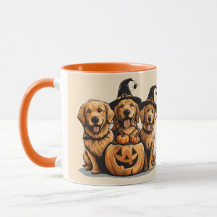 Halloween Golden Retriever Hunde Kürbislaterne Tasse