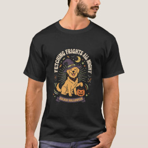 Halloween Golden Retriever Kürbis Unfug T-Shirt
