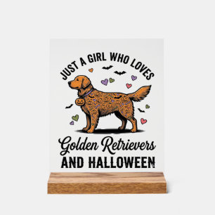 Halloween Golden Retriever Mädchen Hundemutter Vin Acrylschild