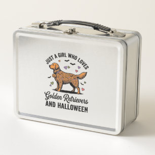 Halloween Golden Retriever Mädchen Hundemutter Vin Metall Brotdose