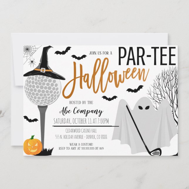 Halloween Golf Party Einladung (Vorderseite)