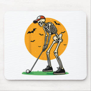 Halloween-Golf-Skelett-Golfer Lustiger Halloween-G Mousepad