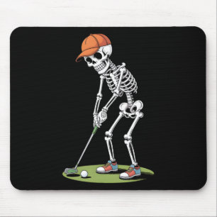 Halloween Golfer Golf Player Skeleton Golf Funny m Mousepad