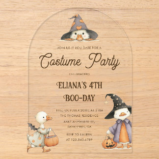Halloween Goose Kids Birthday Costume Party Acryleinladungen
