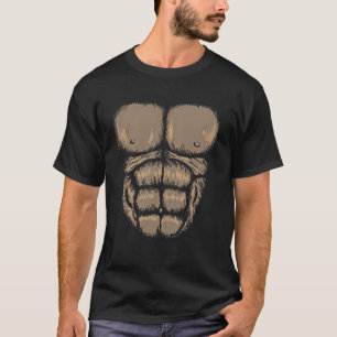 Halloween Gorilla Brustkostüm Niedlicher Affenmusk T-Shirt