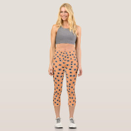 Halloween Goth Daisies Capri Leggings