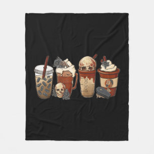 Halloween Goth Girl Kaffeekürbis Gewürz Latteis Fleecedecke
