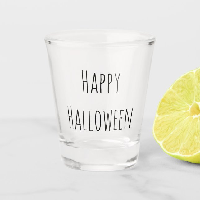 Halloween Gothic Black Typografy Schnapsglas (Vorderseite)